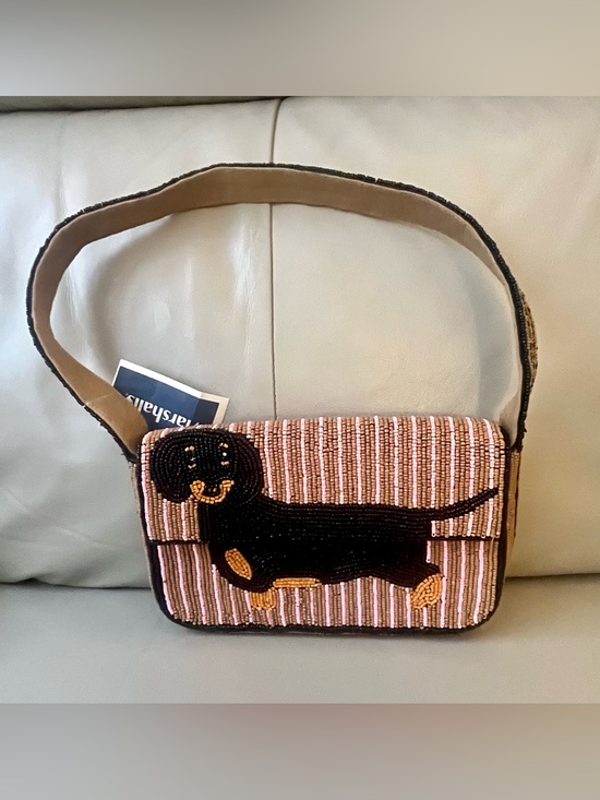 Anthropologie Handbags - 🔥🐶 Anthropologie Fiona Dachshund beaded shoulder bag- NWT- Rare & viral purse!
